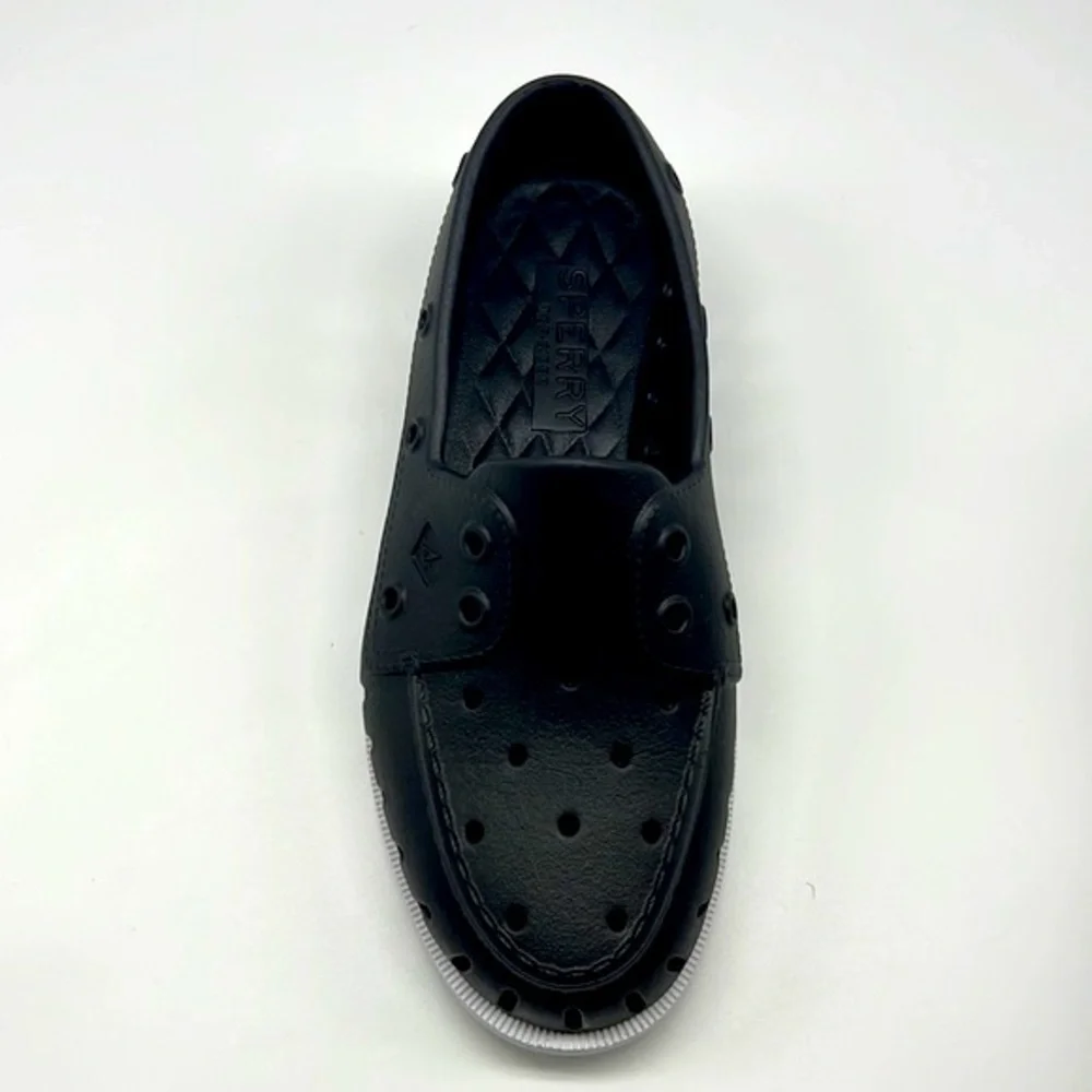 SPERRY - Top - Sider Rubber Black Boat Shoes With Non Marking Mens 6 or Women 8